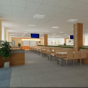 现代食堂3D模型下载